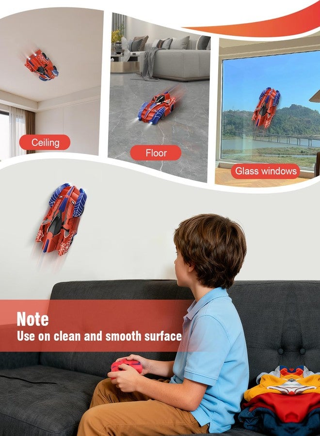 Humzo Spider Hero Wall Climbing Car Remote Control Kids Toy, 360° Rotating Remote Control Car with Light, Rechargeable RC Stunt Cars Wall Toys for Boys Kids Ages 4 and up - Image 4
